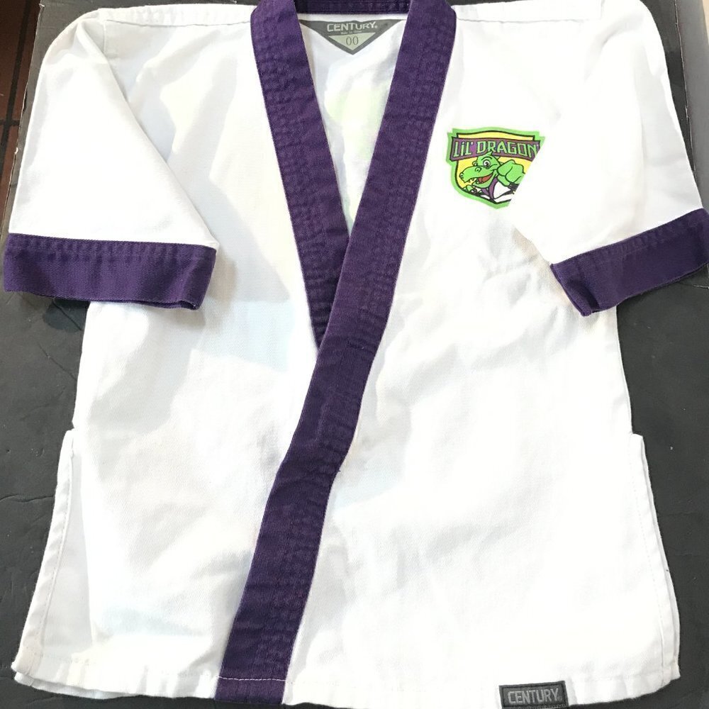 CENTURY MMA Karate Athletics Sports White Purple Kids Jacket Gi